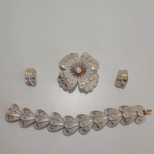 Vintage Capri Broach, bracelet, and earring set.